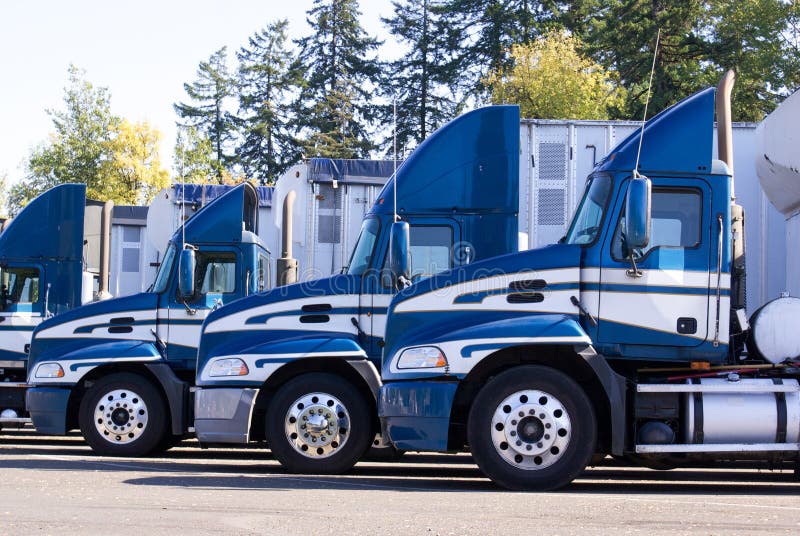 Row of Parked Trucks - Closeup