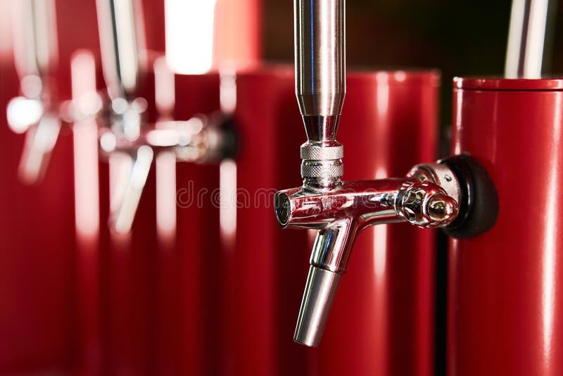 Beer taps in bar stock photo. Image of chrome, beverage 272743694