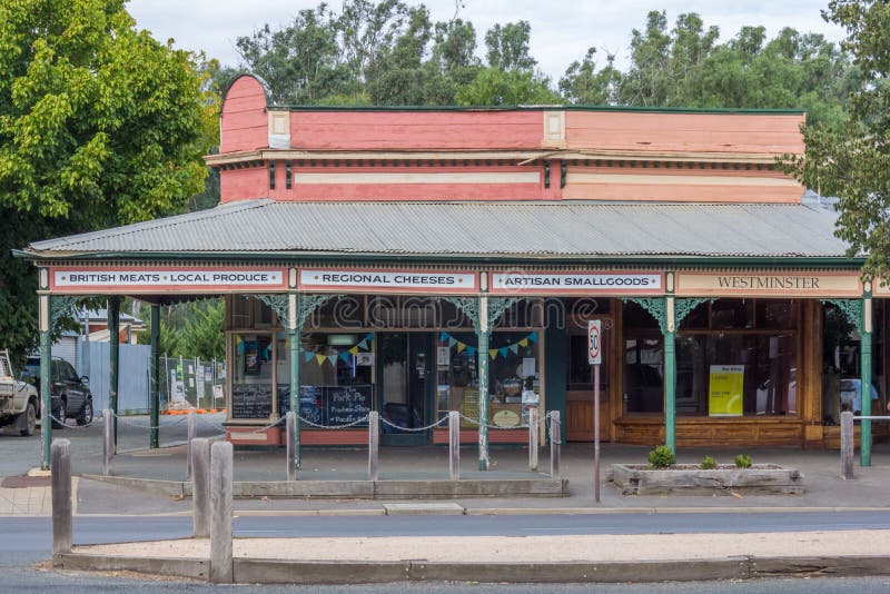 Row of shops editorial photo. Image of echuca, grocer 263980036