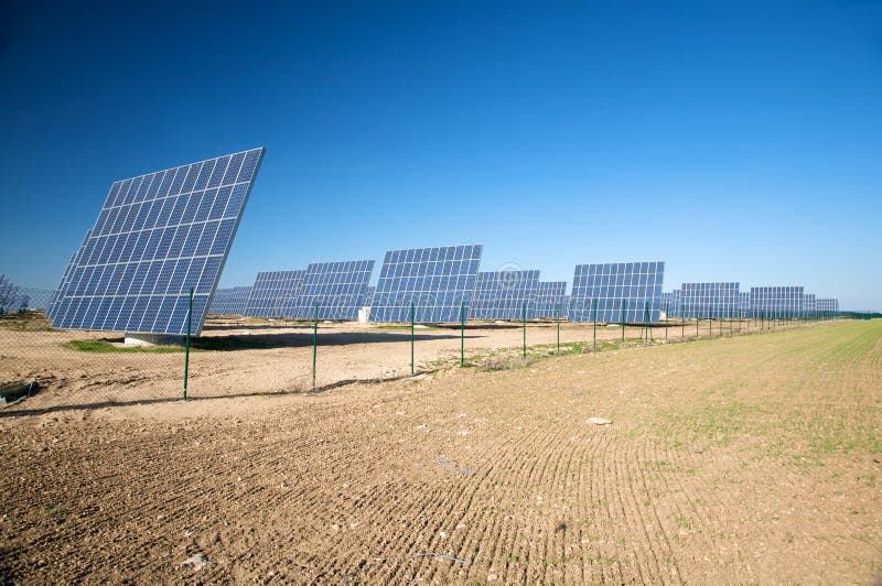 Row of solar panels