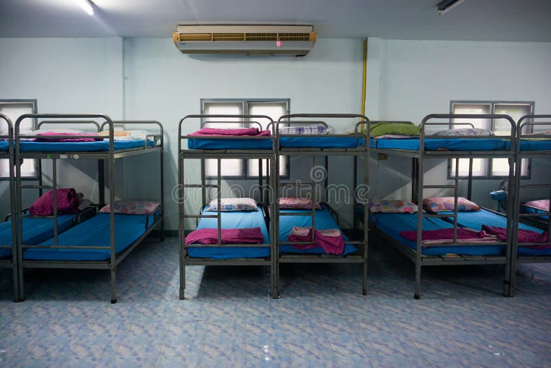 A Row Soldier Bunk Beds Stock Image Image Of Camp Dormitory