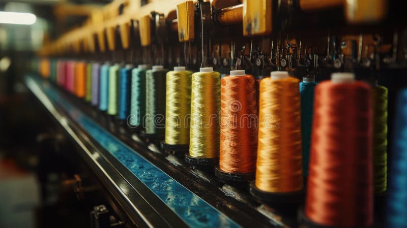 Thread spool machines stock photos