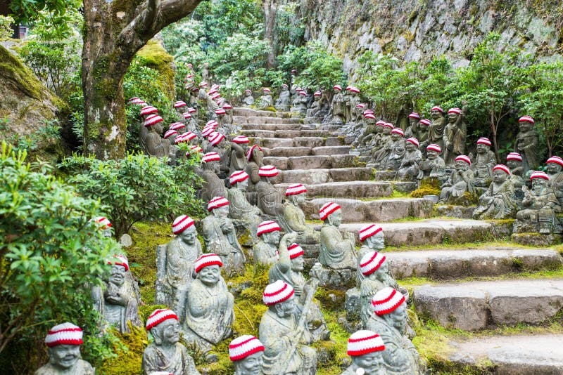 Daisho-in Temple miyajima statues by steps