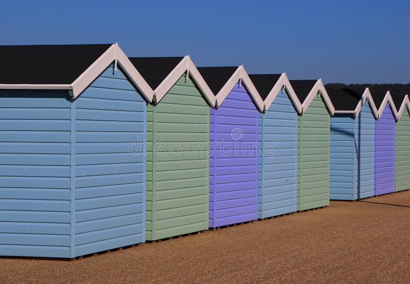 Row of Traditional Beach Huts Stock Photo Image of artistic, colour
