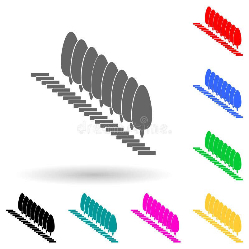 A row of trees by the stairs multi color style icon. Simple glyph, flat vector of park and landscape icons for ui and ux, website royalty free illustration