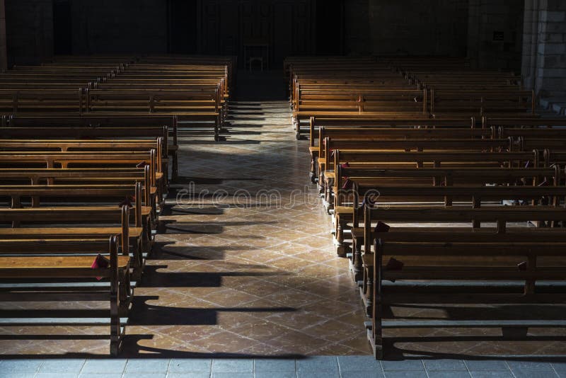 Row of benches in church stock photo. Image of interior 10325034