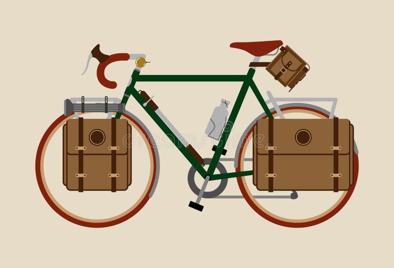 Rowerowy ilustracyjny graficzny rocznika roweru kolarstwa Objeżdżać ciemnozielony ilustracji Rowerowy ilustracyjny graficzny rocznika roweru kolarstwa Objeżdżać ciemnozielony ilustracji