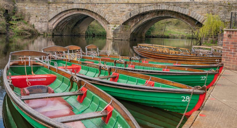 Rowing boats for hire at Knaresborough, North Yorkshire