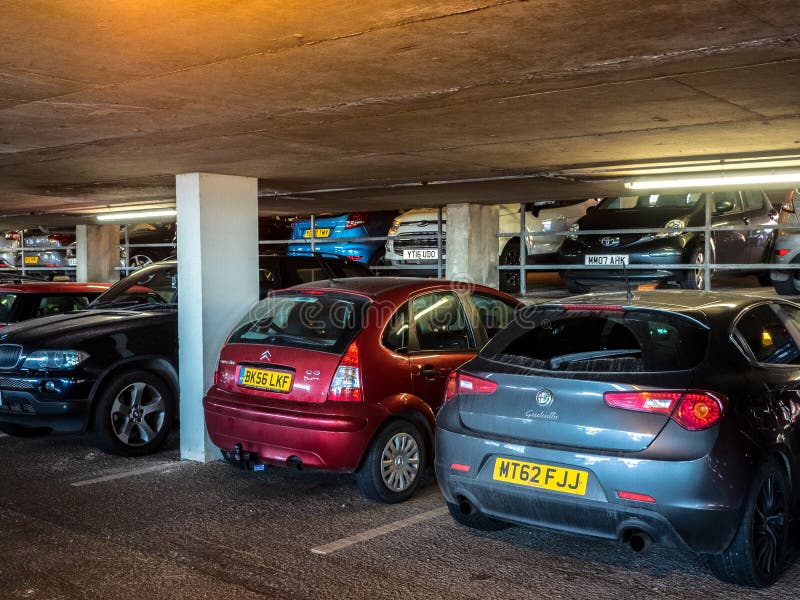 Two Rows Of Parked Shopping Carts Equipped With Co Editorial Stock Photo Image of carriage