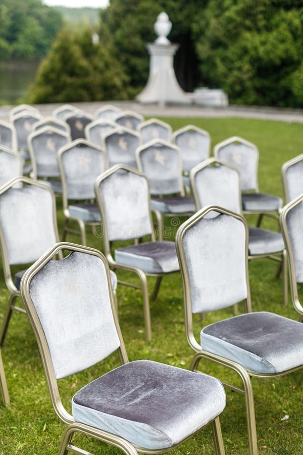 Rows of Chairs at a Wedding Ceremony Stock Photo Image of summer, scenic 248711966