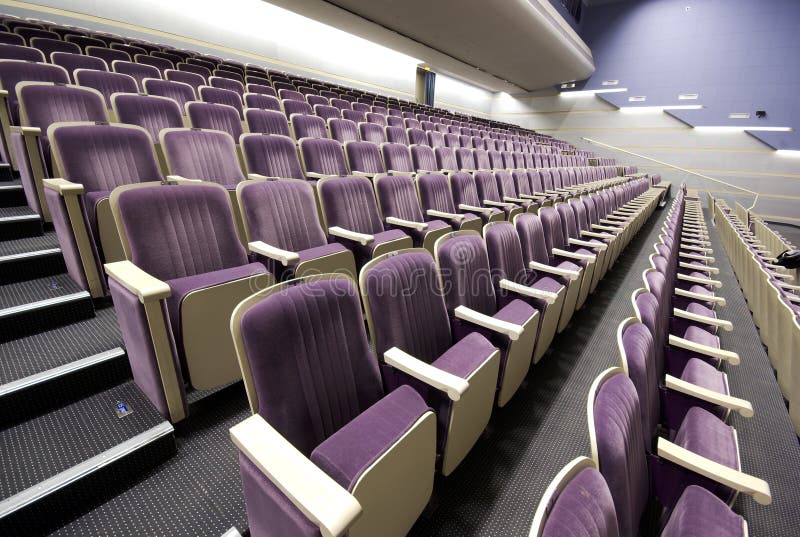Rows of empty seats interior