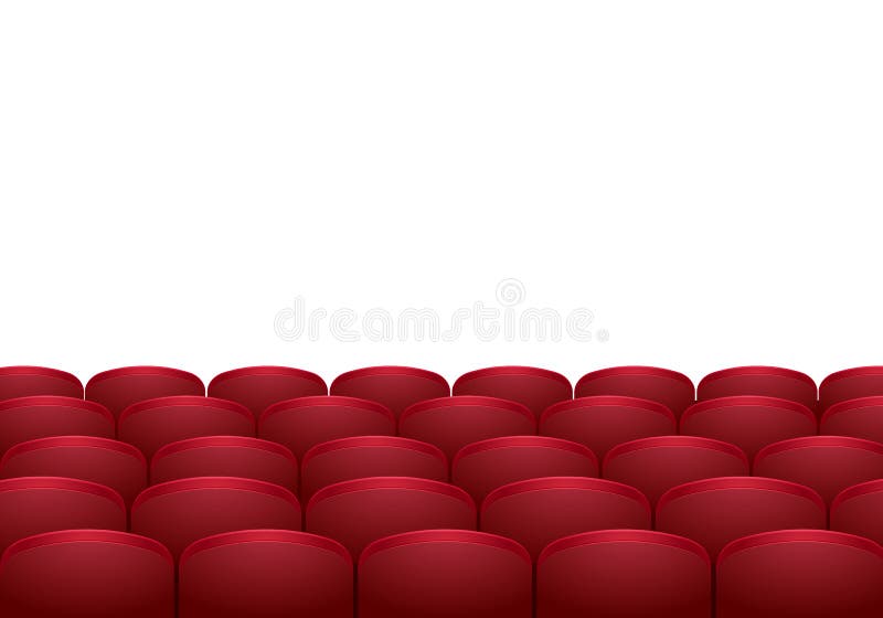Rows of Red Cinema or Theater Seats Isolated on White Background. Stock  Vector - Illustration of cinema, hall: 91719161