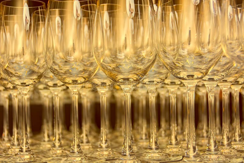 Empty Water Goblets stock image