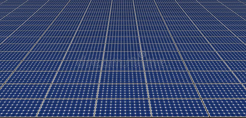 Rows of Solar Panels royalty free illustration
