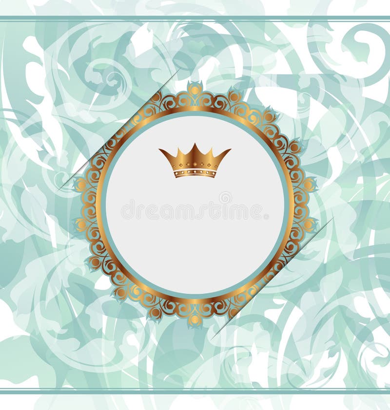 Royal background with golden frame and crown