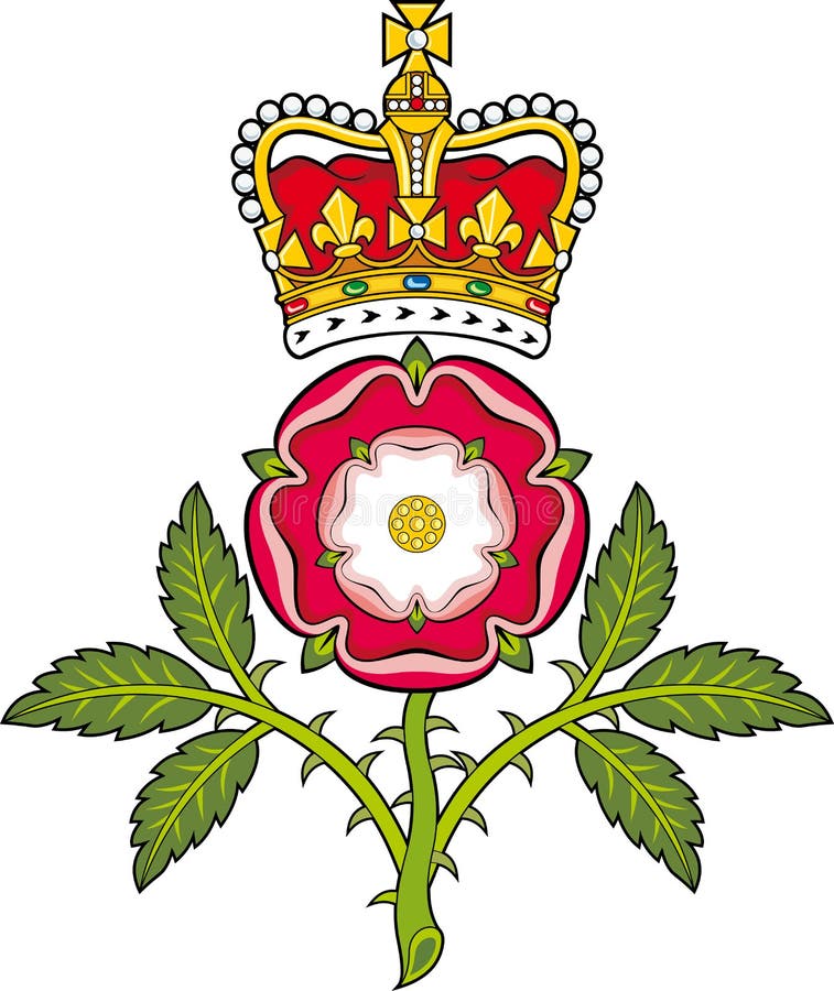 Royal Badge of England.Heraldic Tudor Rose Stock Vector Illustration