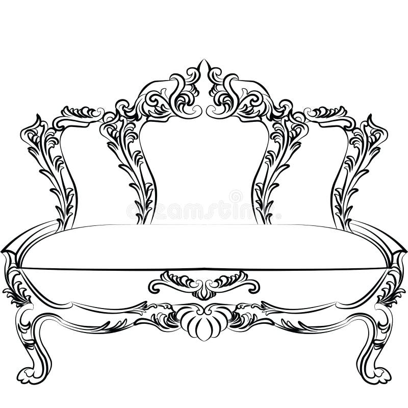 Royal Baroque Vector Classic sofa furniture royalty free illustration Royal Baroque Vector Classic sofa furniture royalty free illustration