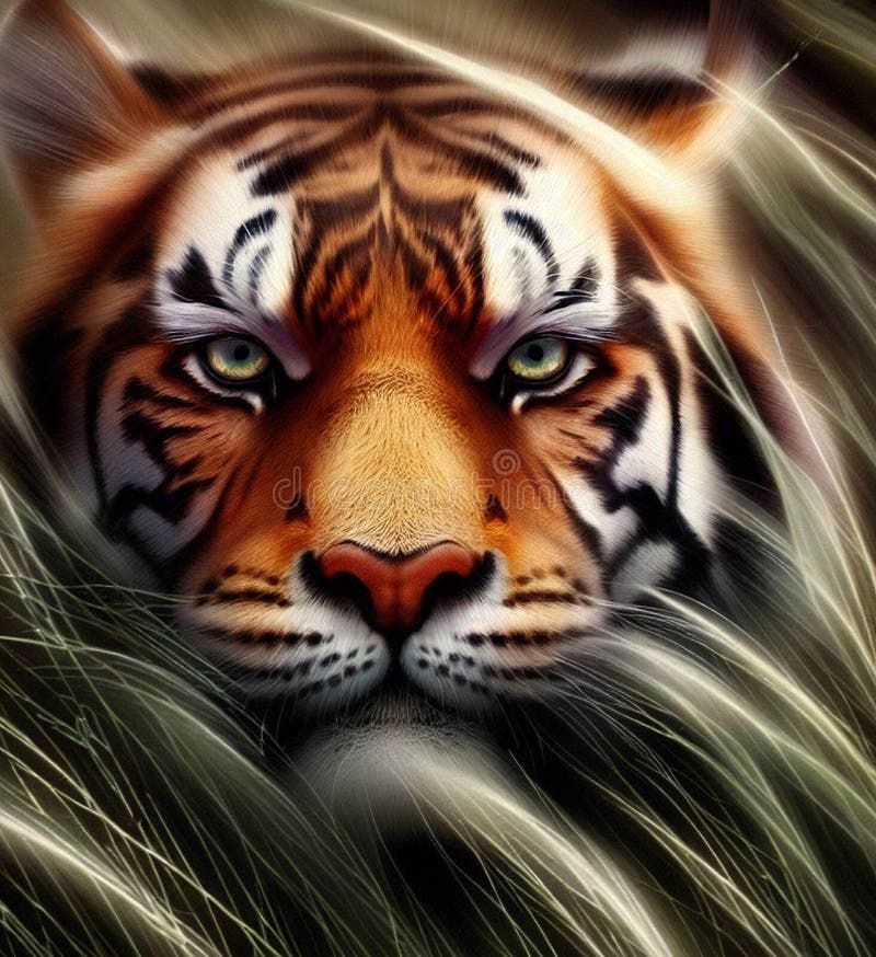 Royal Bengal Tiger 3d art with white background