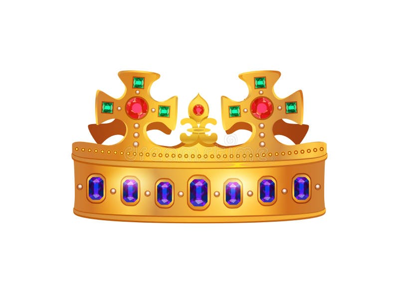 Royal Cross Crown Composition vector illustration
