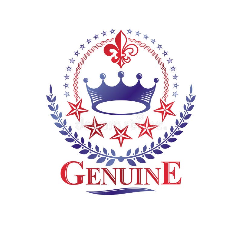 Royal Crown Emblem. Heraldic Vector Design Element. Retro ...