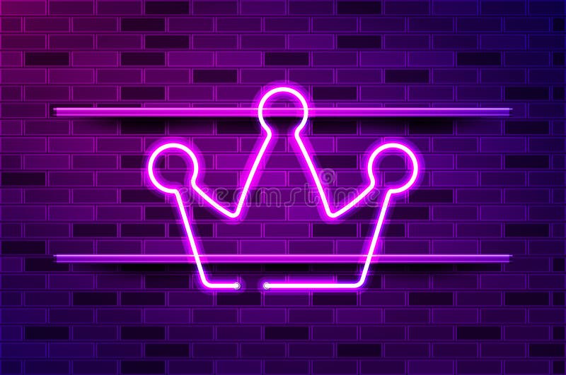 Royal Crown Glowing Purple Neon Sign or LED Strip Light. Realistic ...