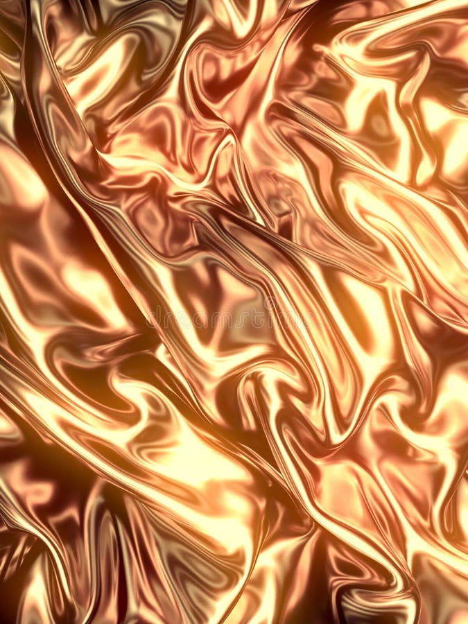 Royal design template of gold fabric with smooth folds like waves. 3d rendering stock illustration Royal design template of gold fabric with smooth folds like waves. 3d rendering stock illustration