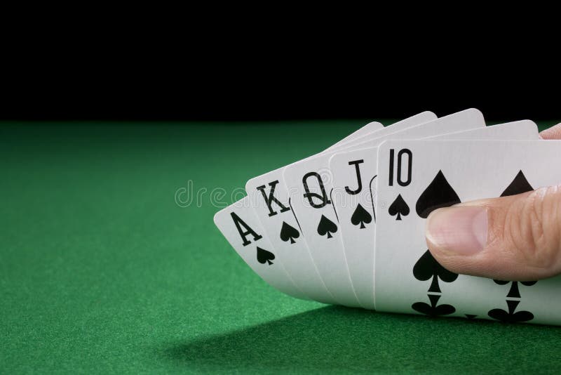 126 Playing Poker Casino Holding Winning Royal Flush Hand Cards Stock ...