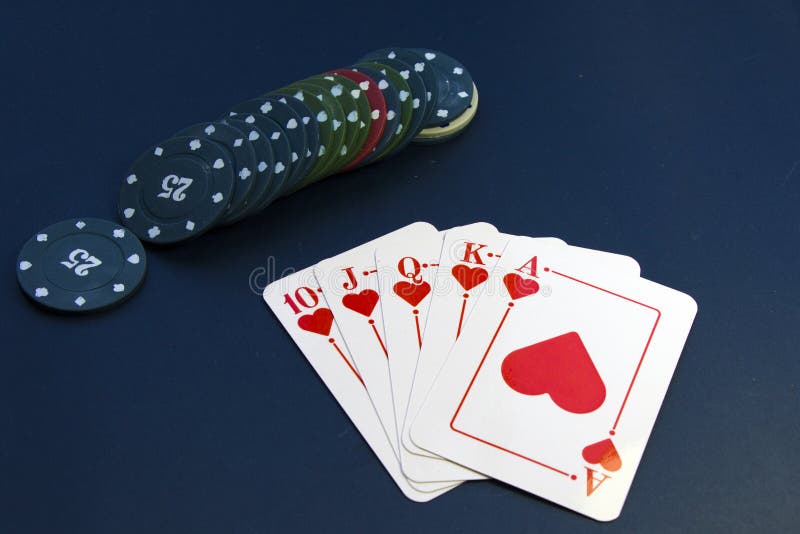 Royal Flush Cards. Card Game, Cards on the Table Stock Photo Image of