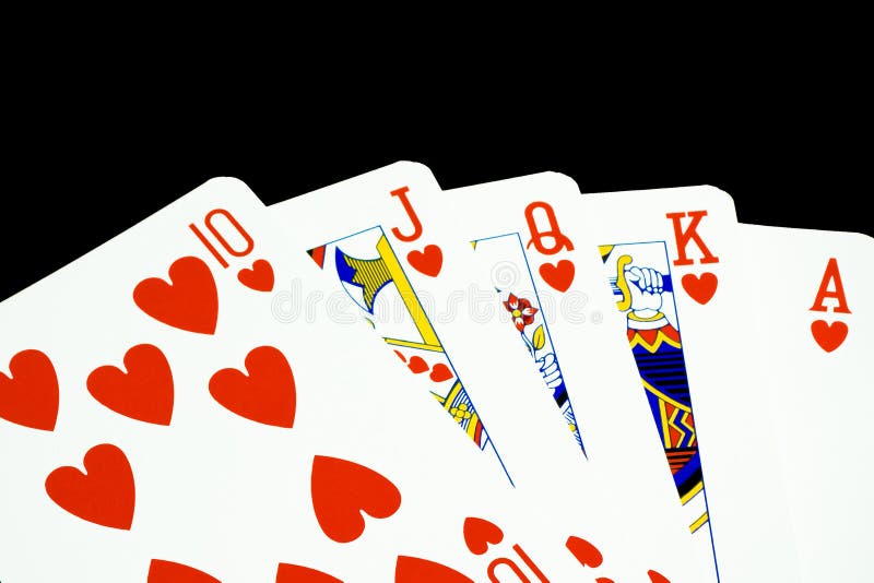 Royal flush of hearts stock image. Image of colorful - 22385951