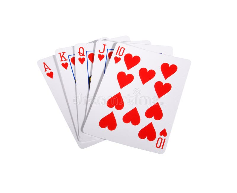 Royal flush with hearts stock image. Image of king, betting 3186677