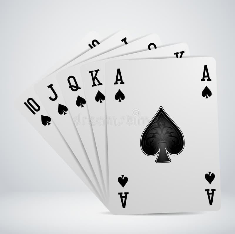 Royal flush playing cards