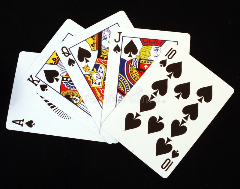 Royal Flush In Spades stock photo. Image of chance, face - 4028596