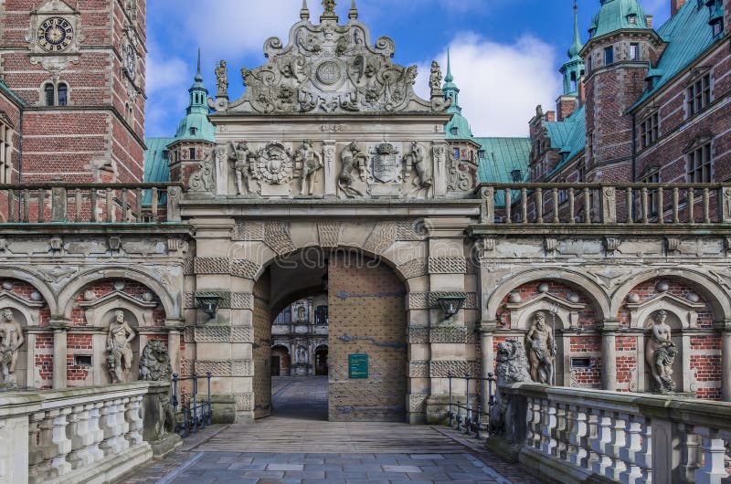Royal gate at Frederiksborg Palace, Denmark