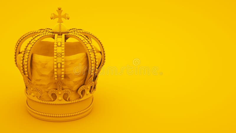 Royal Gold Crown on Yellow Background. Minimal Idea Concept, 3d  Illustration Stock Illustration - Illustration of golden, diamond: 169407531