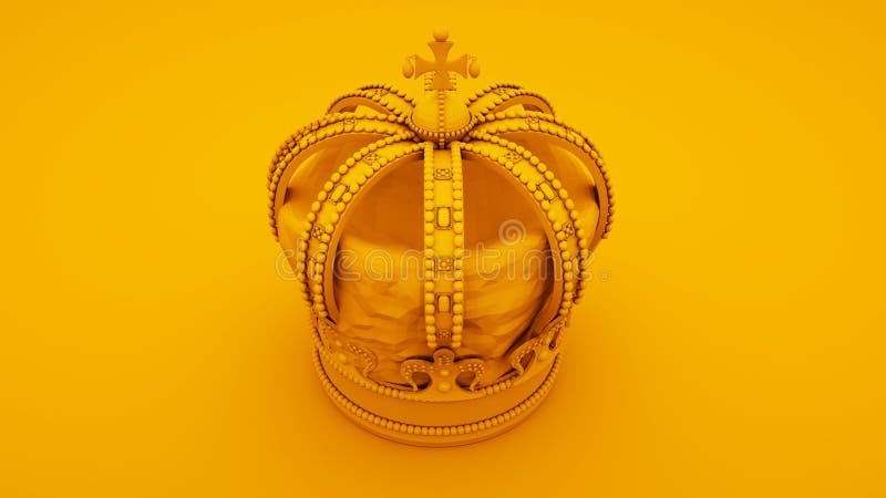 Royal Gold Crown on Yellow Background. Minimal Idea Concept, 3d  Illustration Stock Illustration - Illustration of golden, diamond: 169407531