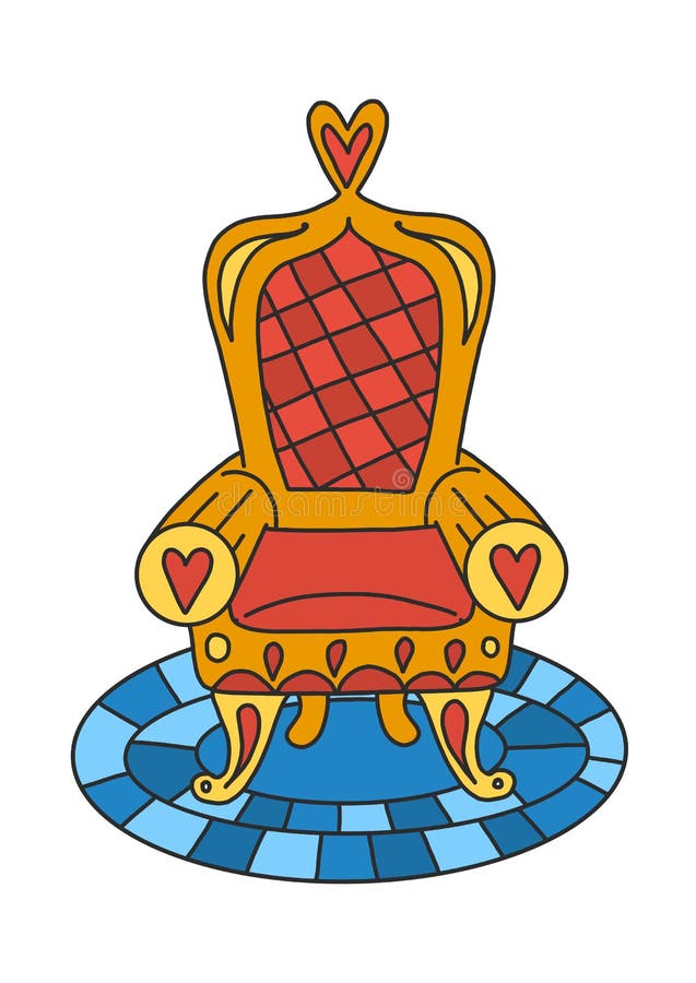 Royal Gold Throne with Expensive Red Fabrics. Vector Illustration in Cartoon  Style Stock Illustration - Illustration of decor, english: 179261532