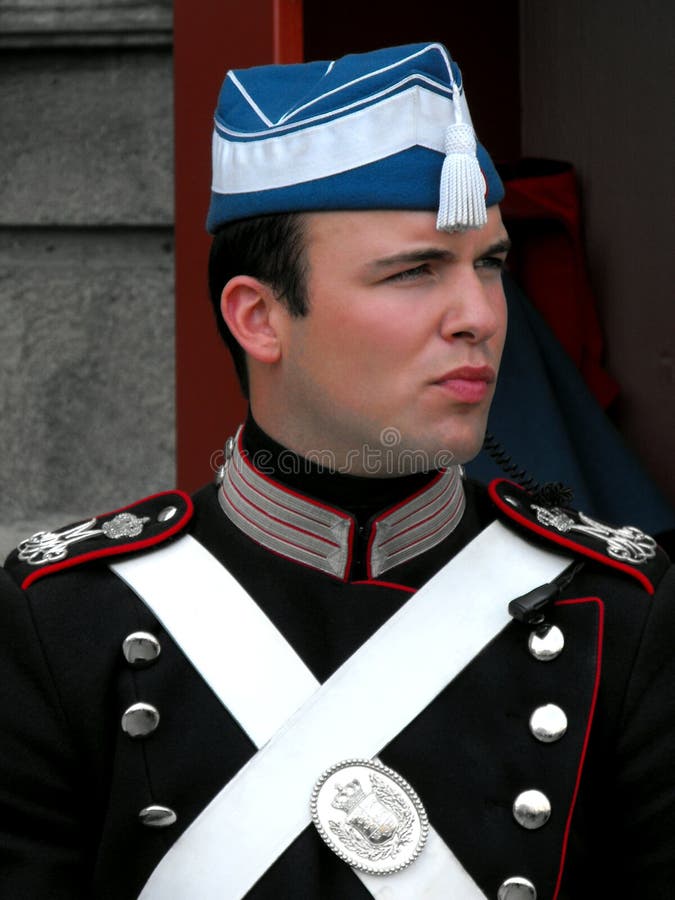 Danish Royal Guard at Castle, Copenhagen Editorial Stock