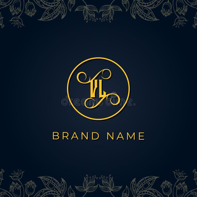 Letter vl logo design luxury Royalty Free Vector Image