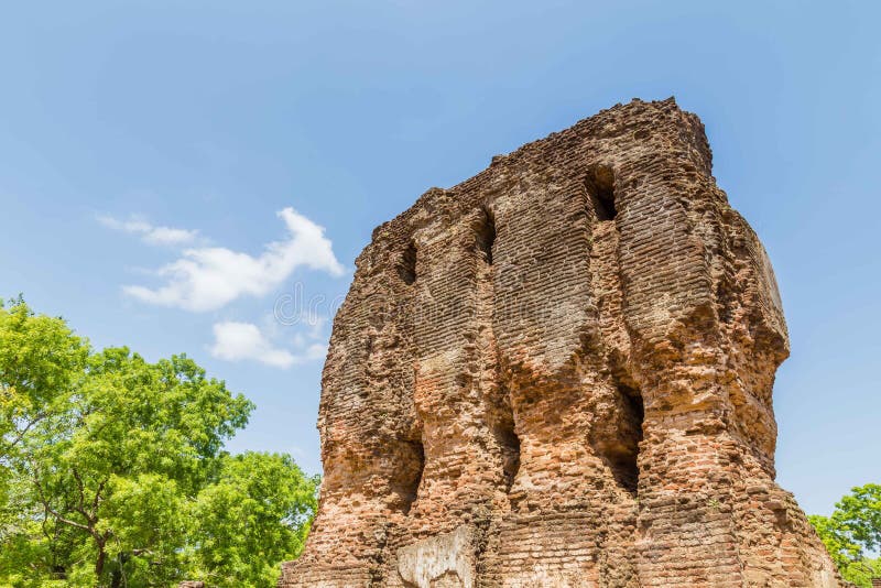 Royal Palace en la ciudad antigua de Polonnaruwa, el medieva foto de archivo libre de regalías Royal Palace en la ciudad antigua de Polonnaruwa, el medieva foto de archivo libre de regalías
