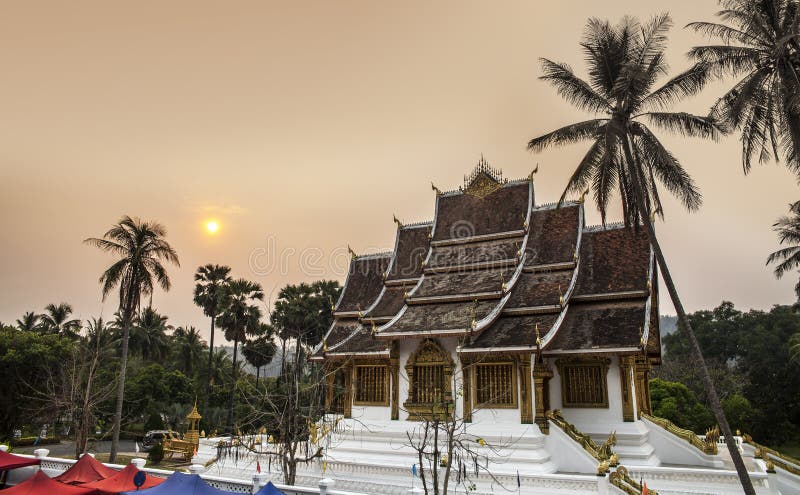 Royal Palace(Haw Kham) & Haw Pha Bang in Luang Prabang, Laos. royalty free stock photo Royal Palace(Haw Kham) & Haw Pha Bang in Luang Prabang, Laos. royalty free stock photo