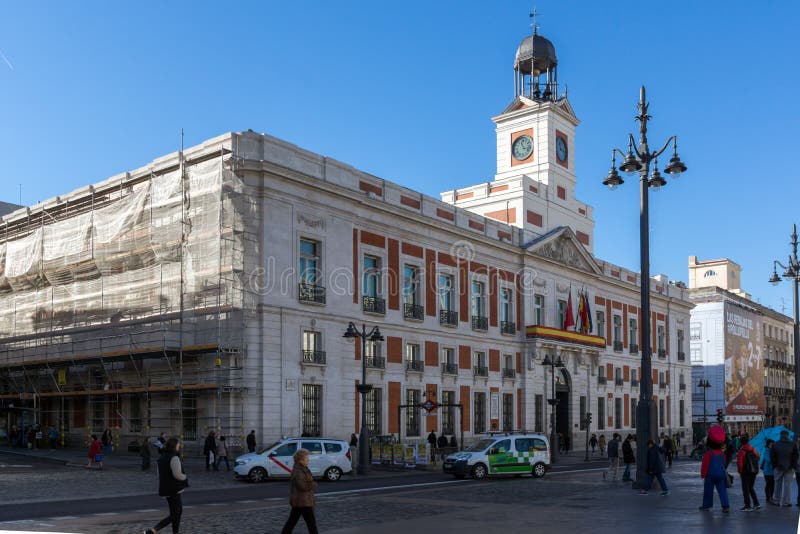 Royal Post Office at Puerta Del Sol in Madrid, Spain Editorial Photo