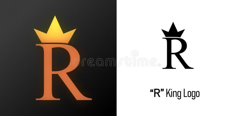 Royal R Logo with Crown. Vector illustration. R royal logo vectors