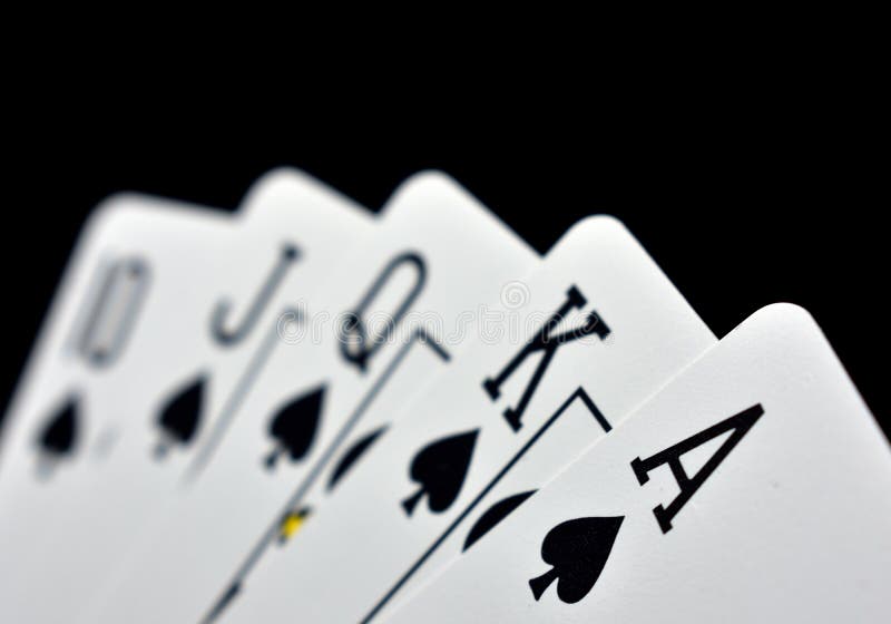 Royal state flush in spades royalty free stock photography