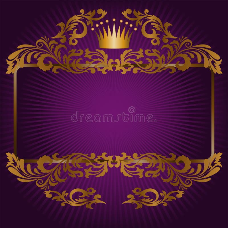 Royal symbols on a purple background