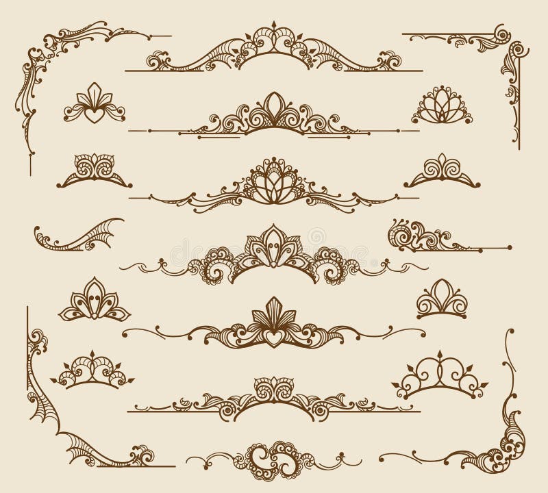 Royal victorian filigree design elements stock illustration Royal victorian filigree design elements stock illustration