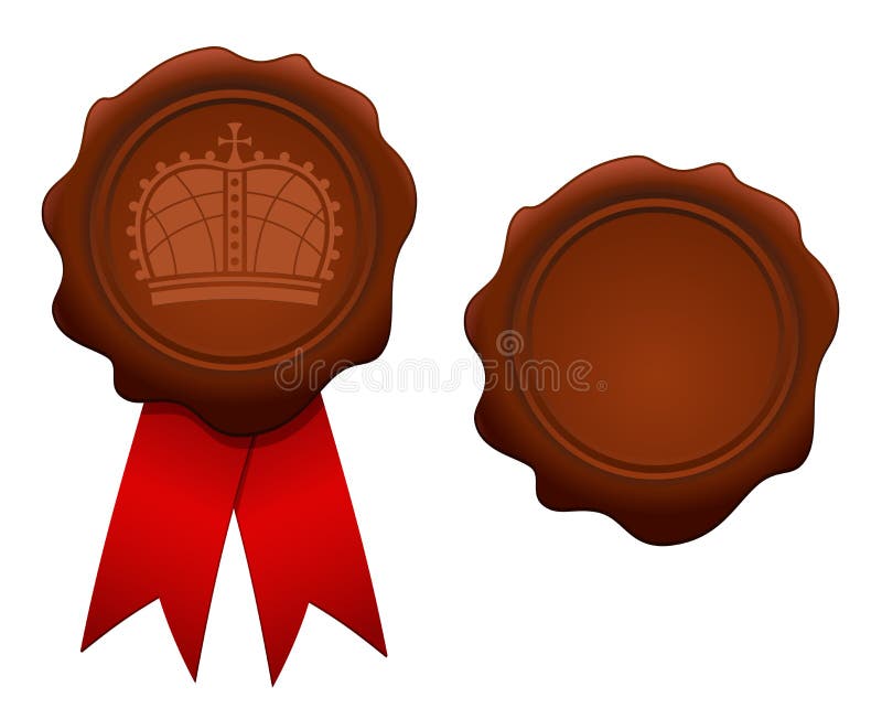 Royal wax seal stock vector. Illustration of queen, insignia 26285156