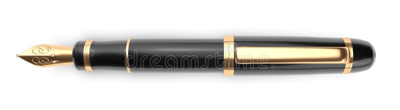 A luxury fountain pen on a white background used as a paragraph divider. A luxury fountain pen on a white background used as a paragraph divider.