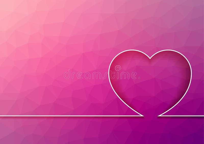 Roze abstract mozaïek - driehoekige achtergrond met lijn en hart stock illustratie Roze abstract mozaïek - driehoekige achtergrond met lijn en hart stock illustratie