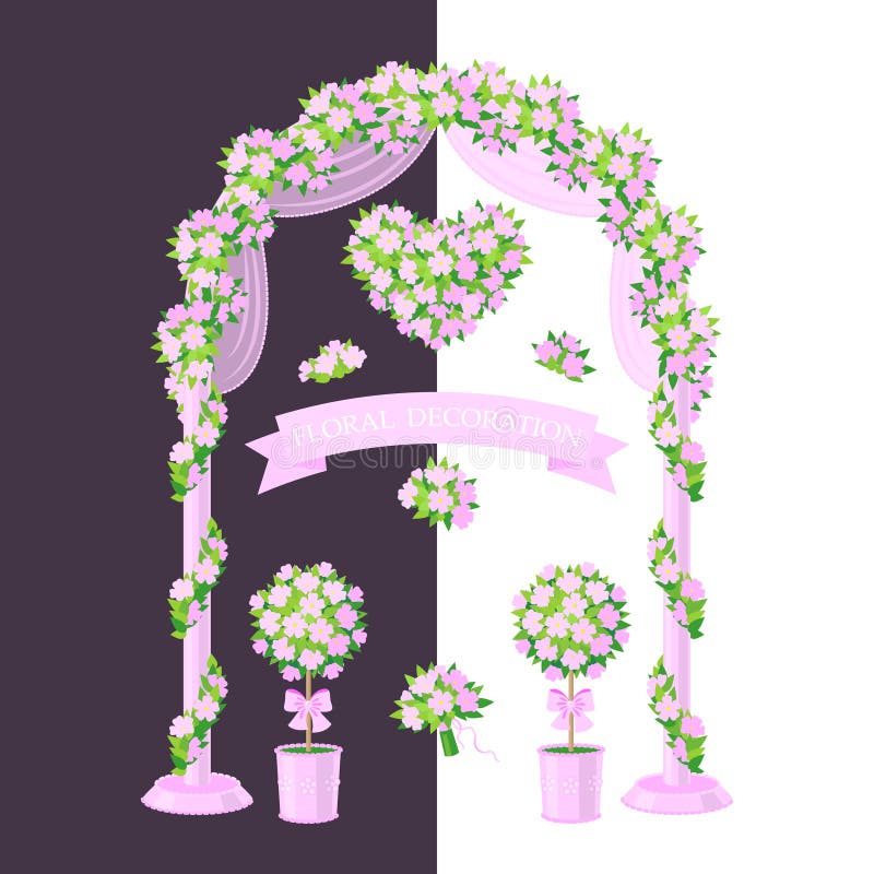 Roze bloemendecoratie vector illustratie Roze bloemendecoratie vector illustratie