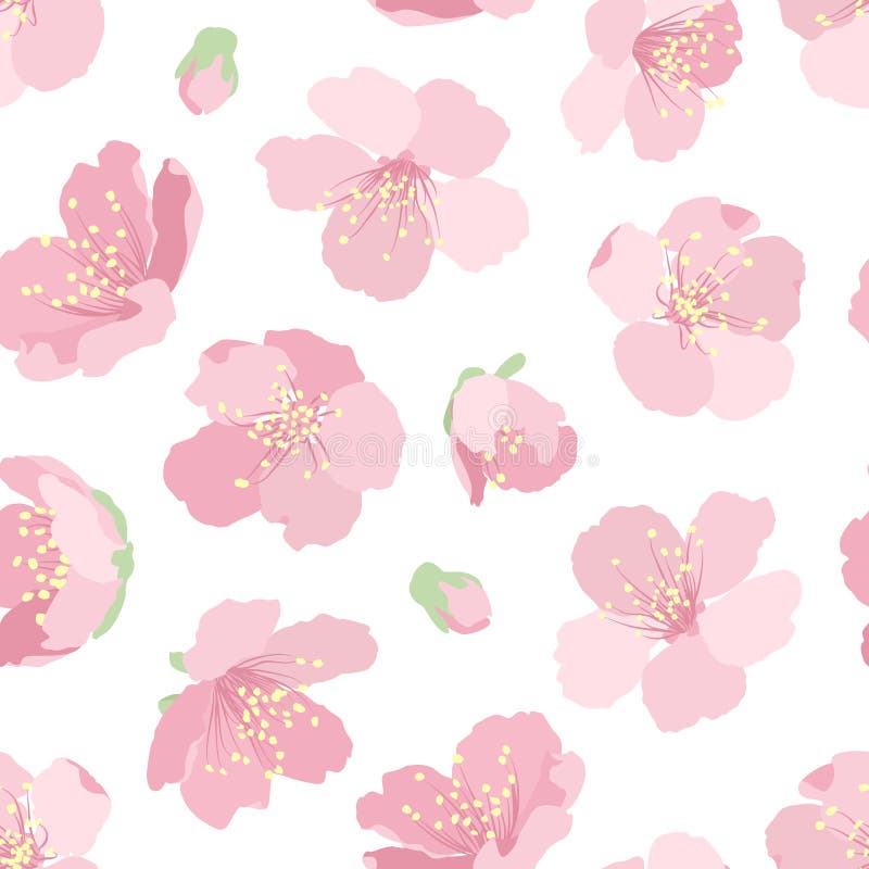 Roze de bloesem bloemen naadloos patroon van kersensakura royalty-vrije illustratie Roze de bloesem bloemen naadloos patroon van kersensakura royalty-vrije illustratie